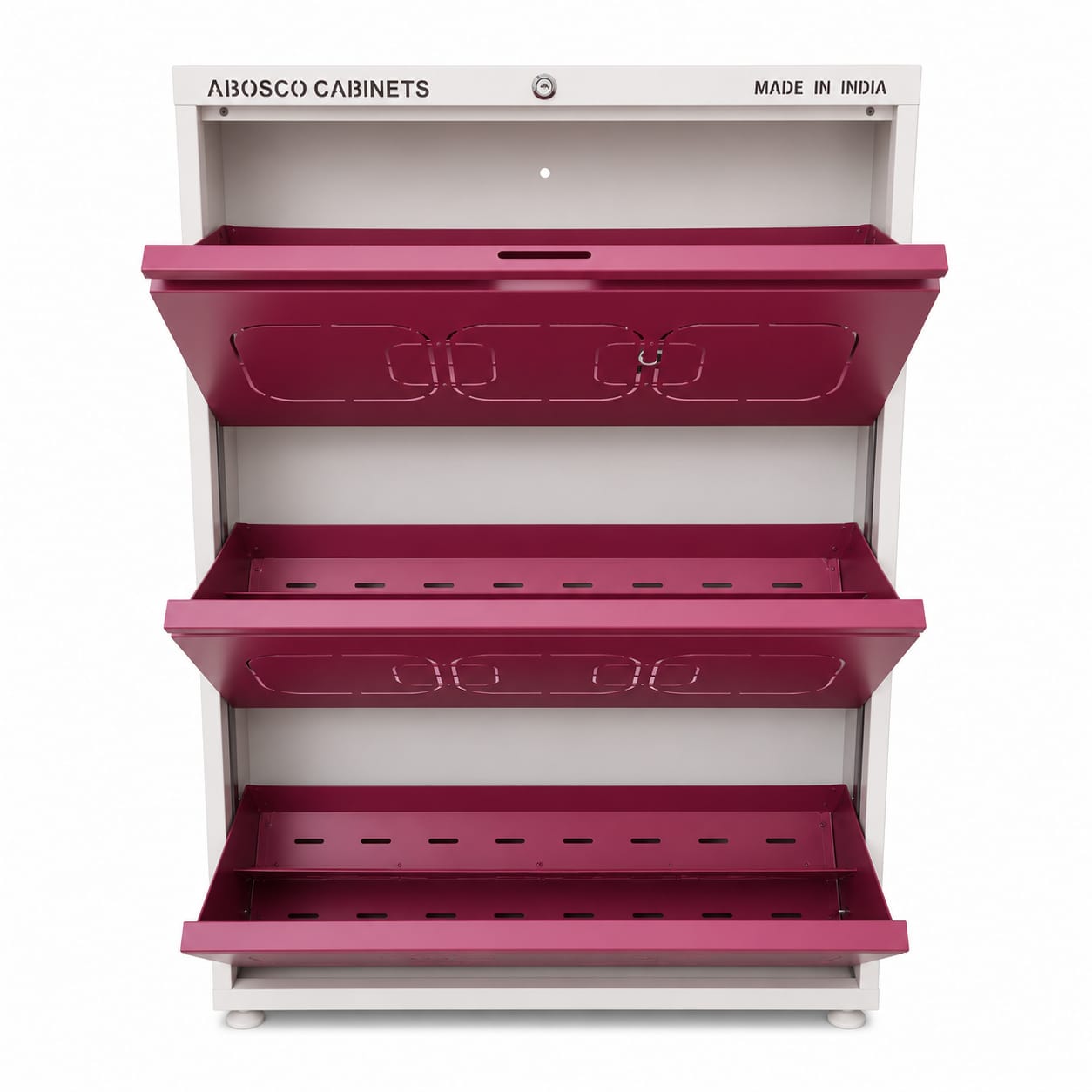 ABOSCO 3 Door Double Decker  Steel Shoe Rack Cabinet - 2